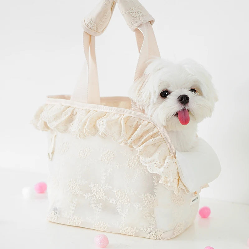 Jade Hundetransporttasche mit charmantem Blumenmuster
