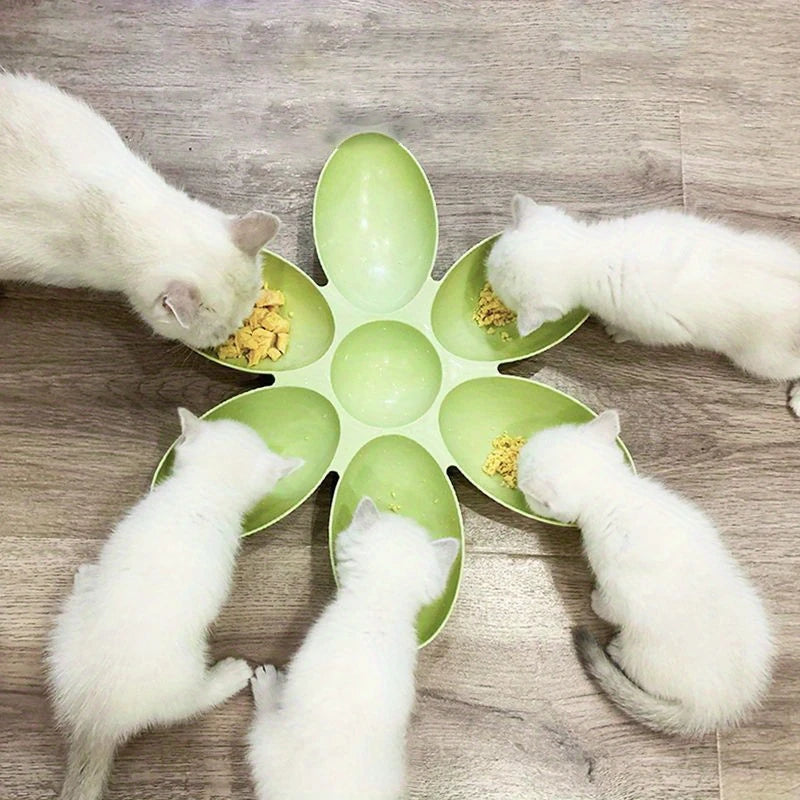 Kener | Katzen Futternapf mit 6 Schalen – Futterstation im Blumen-Design