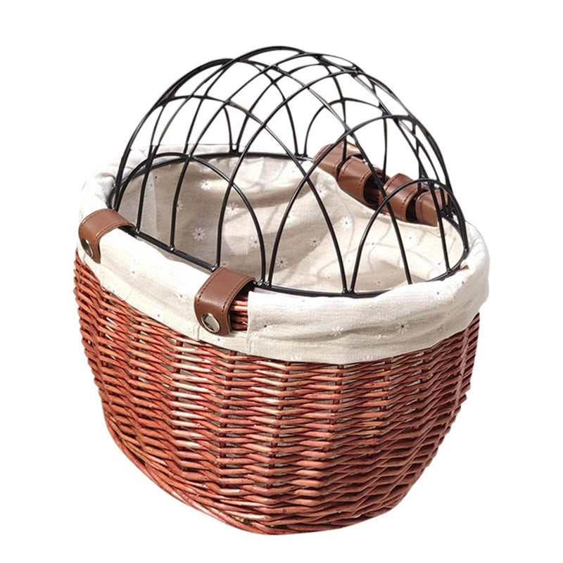 Pearl Rattan-Fahrradkorb mit Deckel Hunde