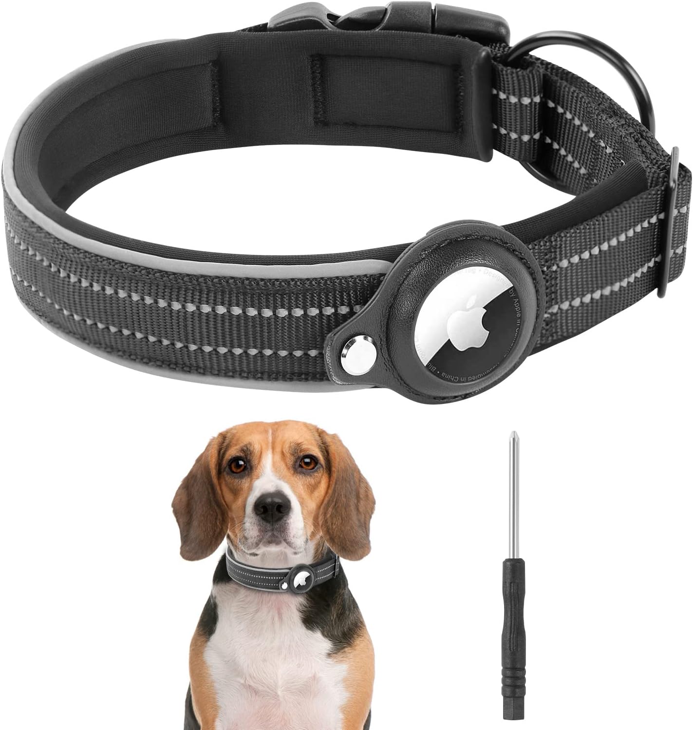 Alfred Reflektierendes Hundehalsband mit AirTag