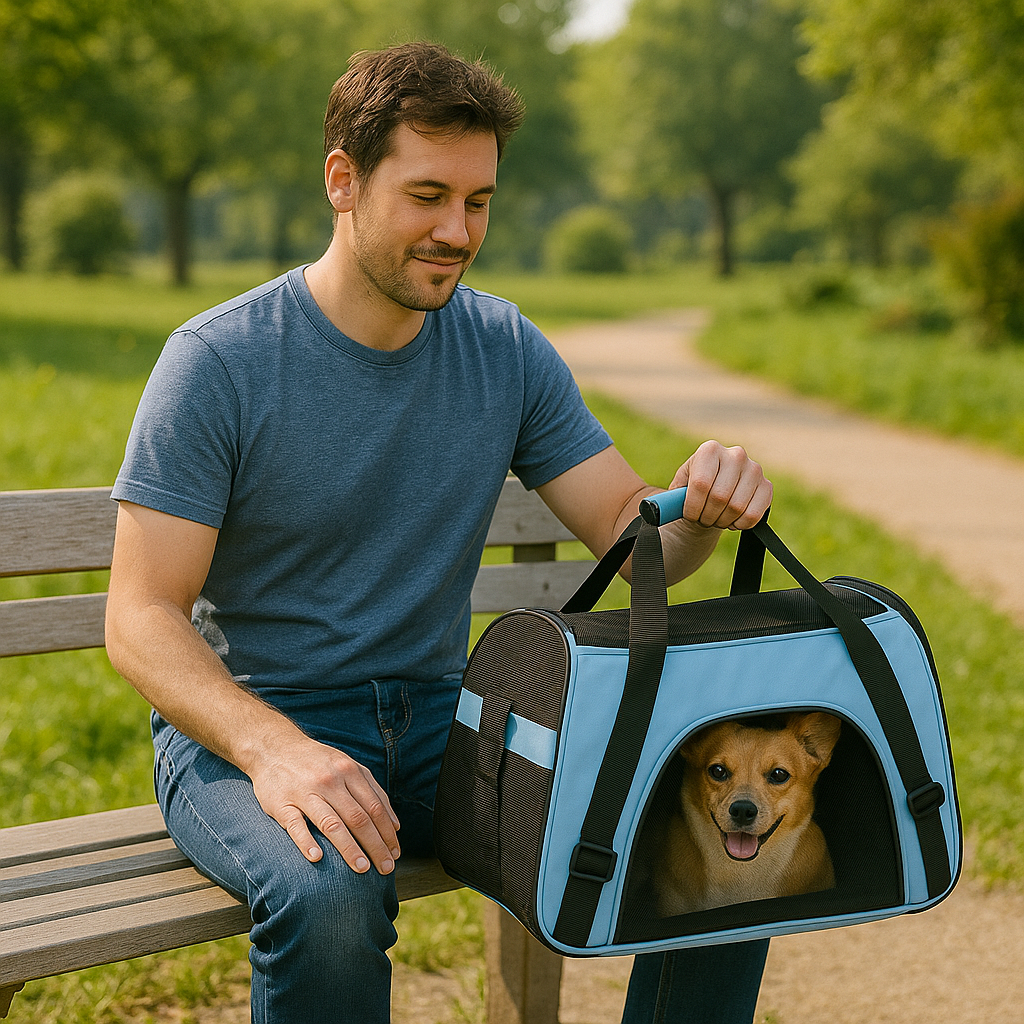 Atmungsaktive Hundetasche mit Belüftungspaneelen und Trageriemen | Tailgo Bag