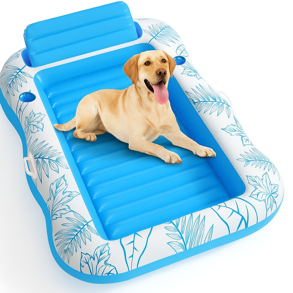 Aufblasbares Hundeluftbett für Pool und Strand | FloatBark