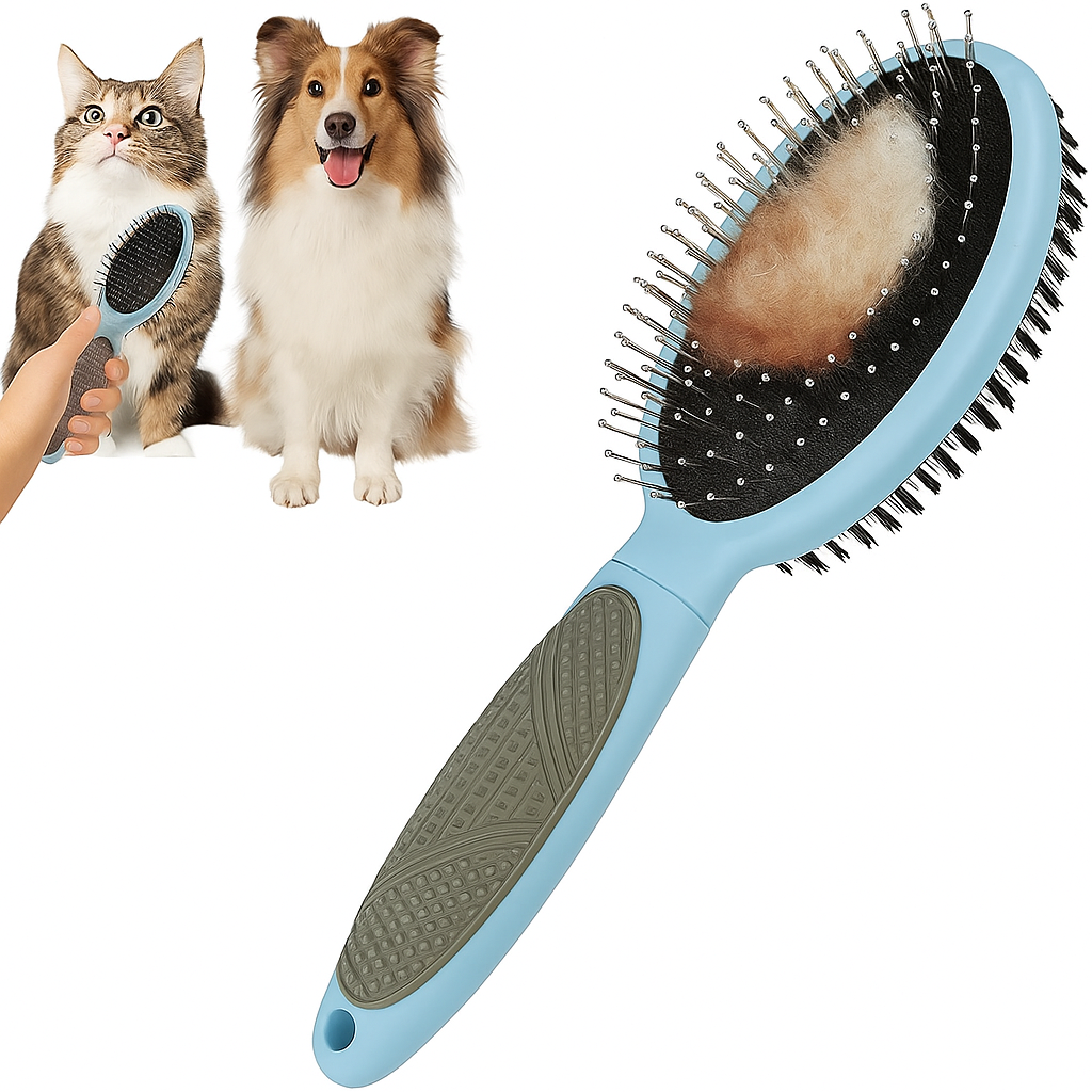 Calo | Zweiseitige Fellbürste für Hunde & Katzen – Für gepflegtes, glänzendes Fell
