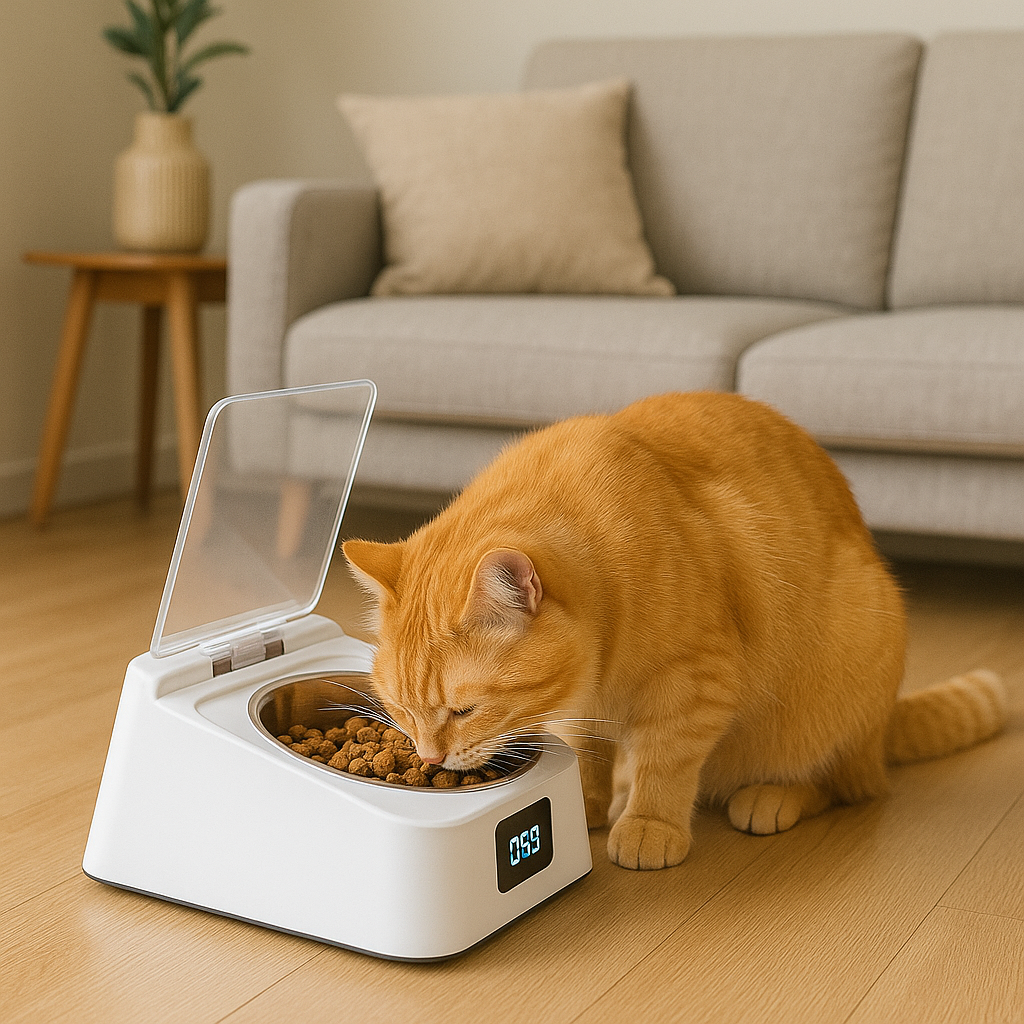 Hank | Automatischer Futterspender für Haustiere mit Timer und Digitalanzeige