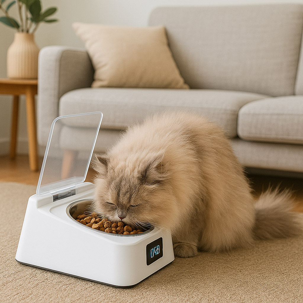 Hank | Automatischer Futterspender für Haustiere mit Timer und Digitalanzeige