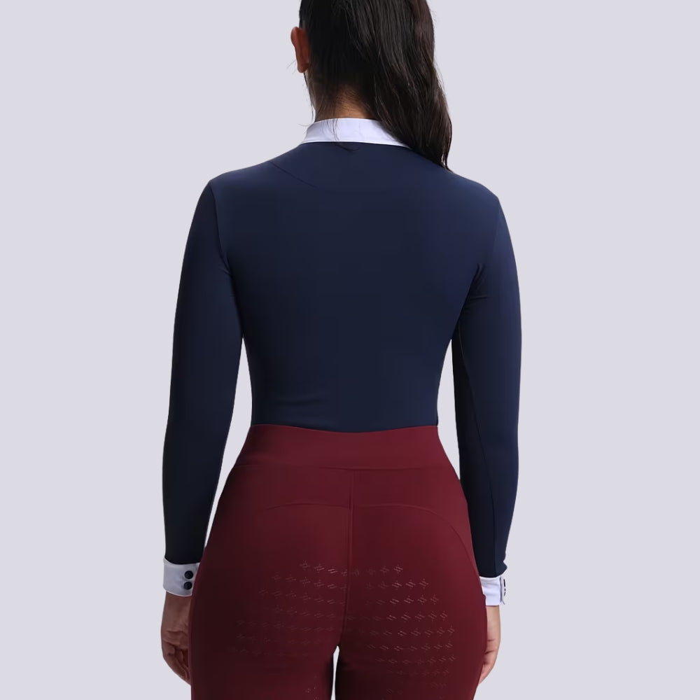 Equestrian Shirt Nylon Stretch Slim Fit Langarm | Salmera