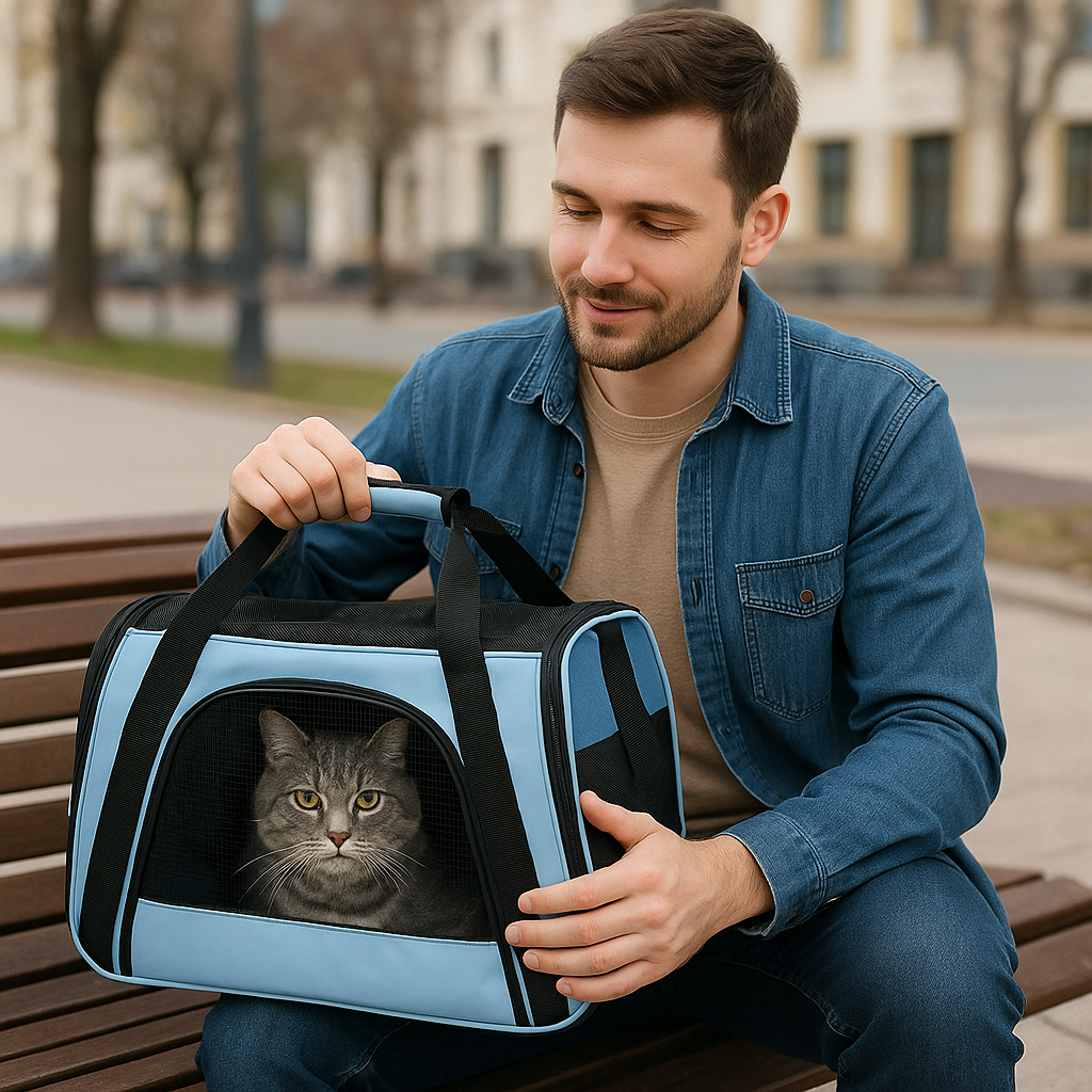 Faltbare katze transportbox mit atmungsaktivem Mesh und Reißverschluss | FeliPro