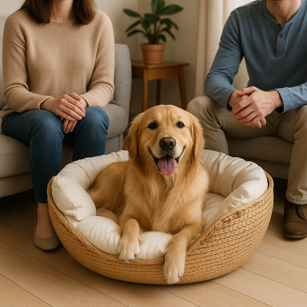 Hundebett handgeflochten und atmungsaktiv mit herausnehmbarem Kissen | Havoc