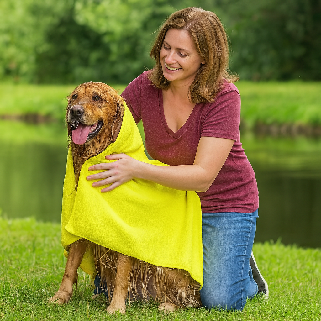 Hundehandtuch saugfähig schnelltrocknend Mikrofaser für Hunde | Drapa