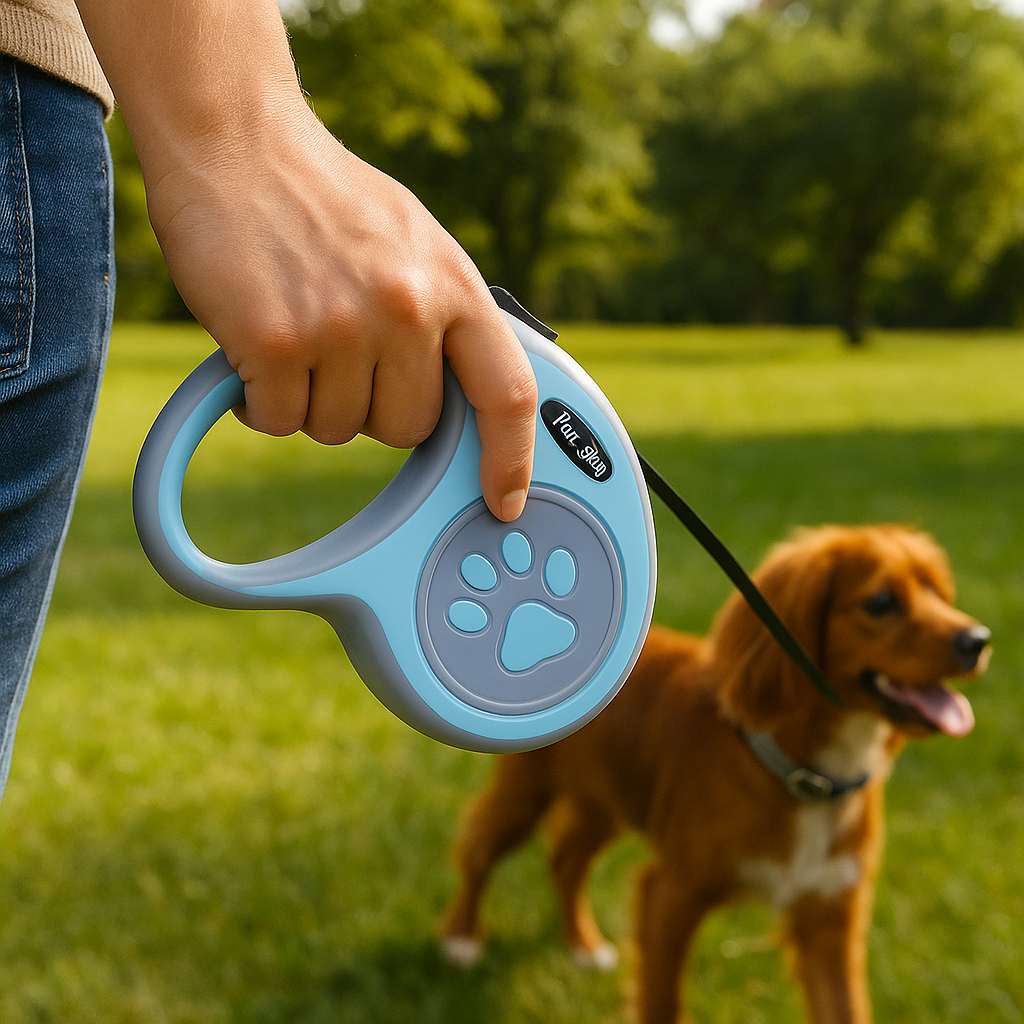 Hundeleine mit automatischer Einzugsfunktion 3 oder 5 Meter Nylon | Pawlon