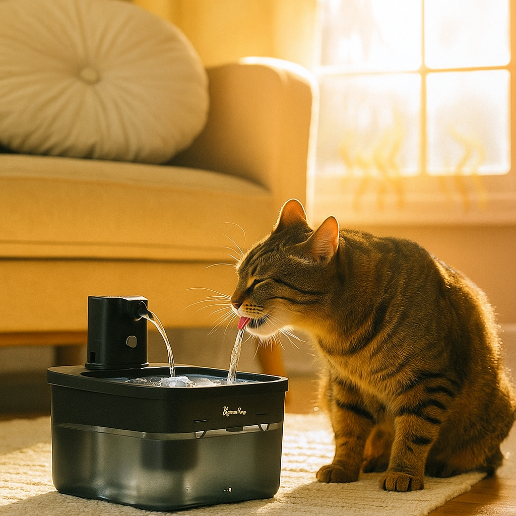 Kabelloser Trinkbrunnen mit Sensor für Katzen und Hunde | Pawdrate