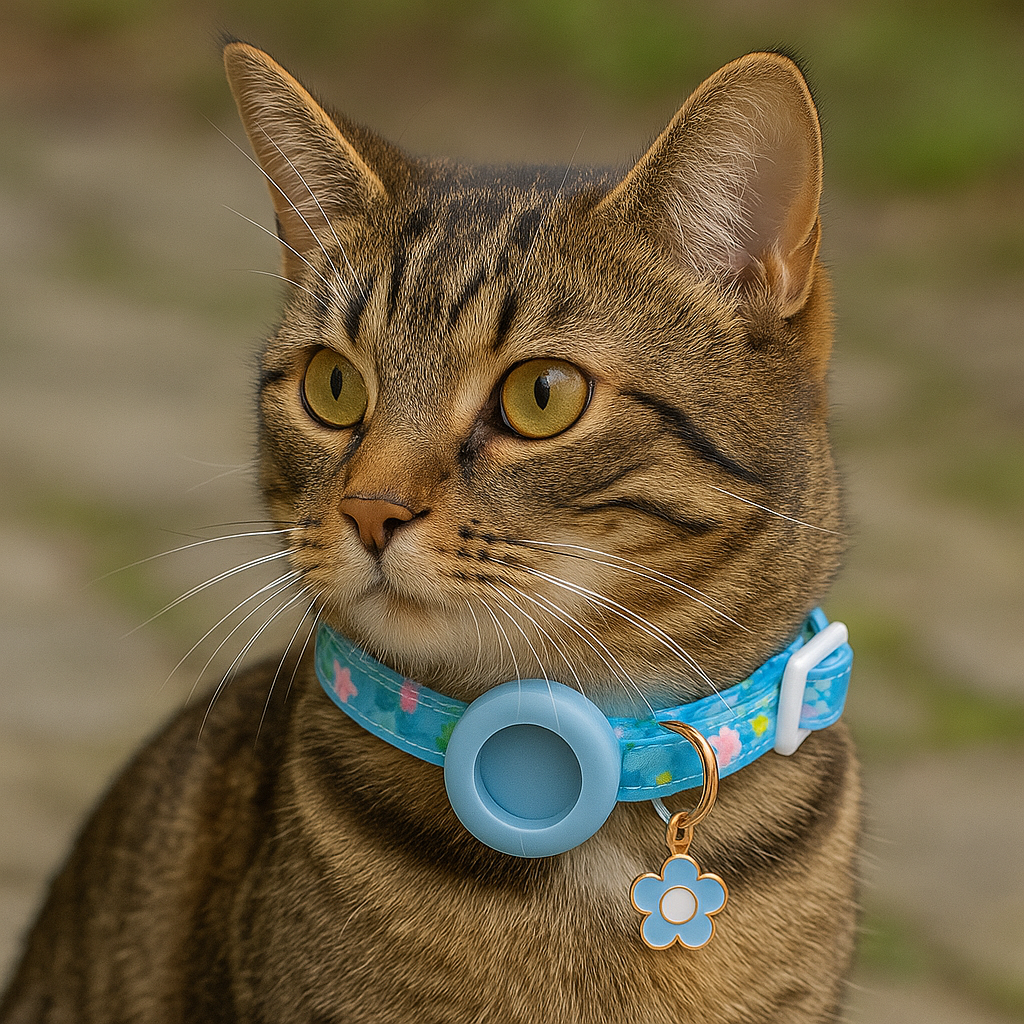 Katze halsband mit AirTag Halterung für den Außenbereich | Tracksy