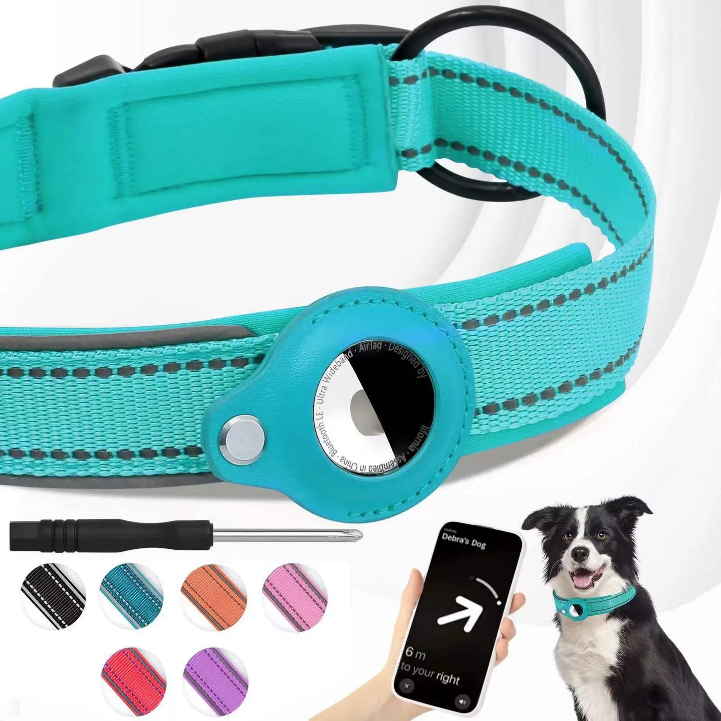 Alfred Reflektierendes Hundehalsband mit AirTag
