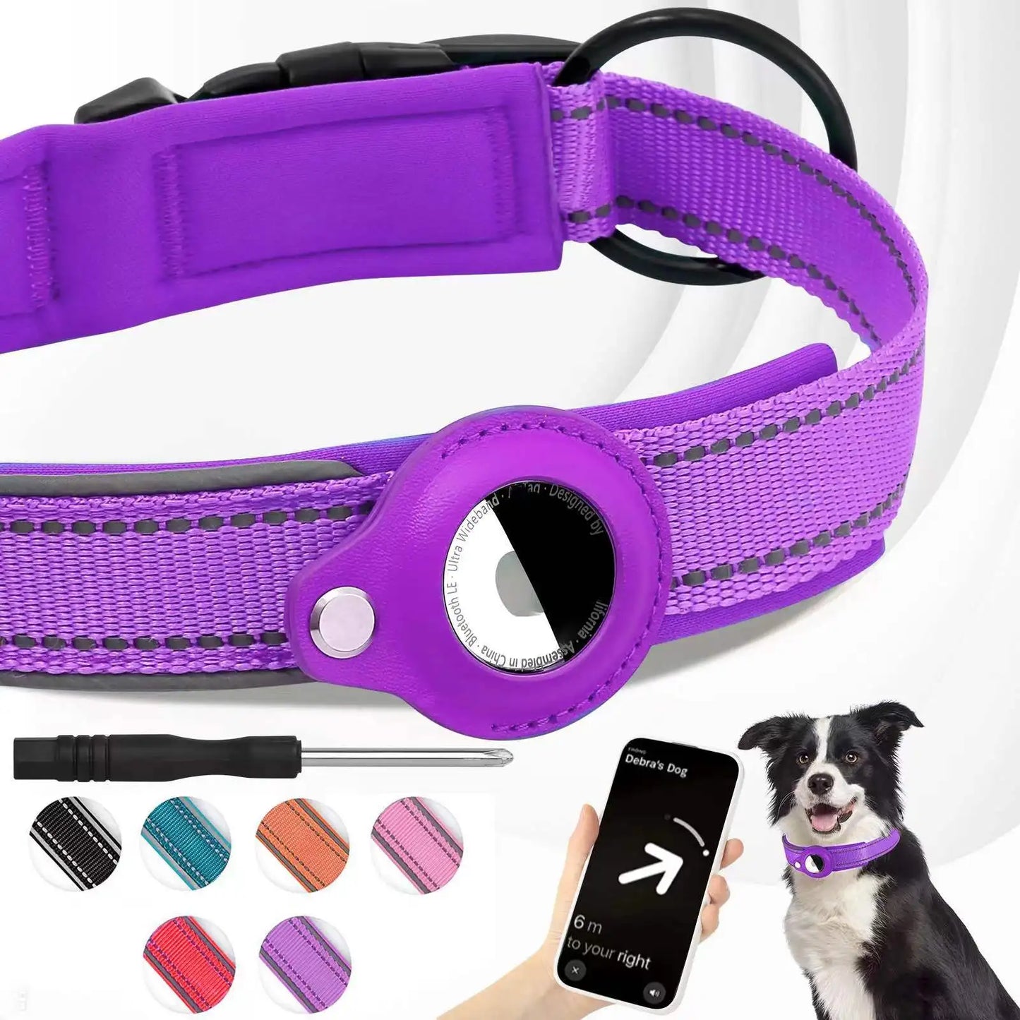Alfred Reflektierendes Hundehalsband mit AirTag