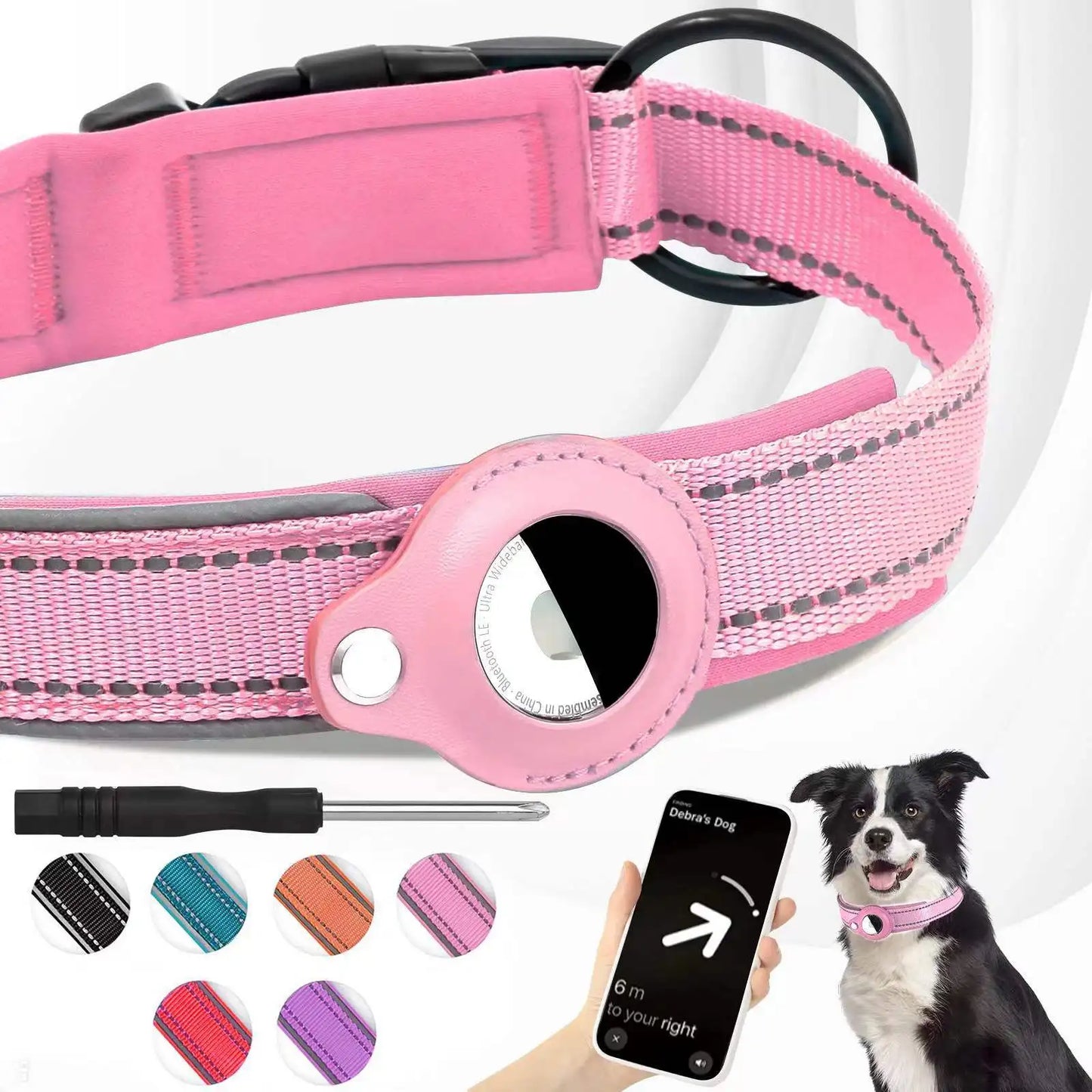Alfred Reflektierendes Hundehalsband mit AirTag