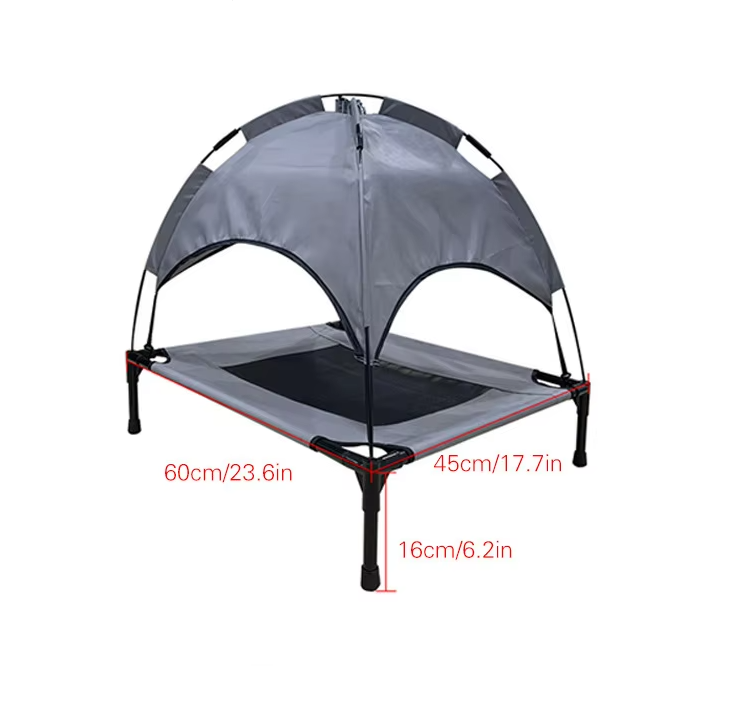 Darcy | Hundeliege mit Gestell und Sonnendach Tragbares Outdoor-Hundebett