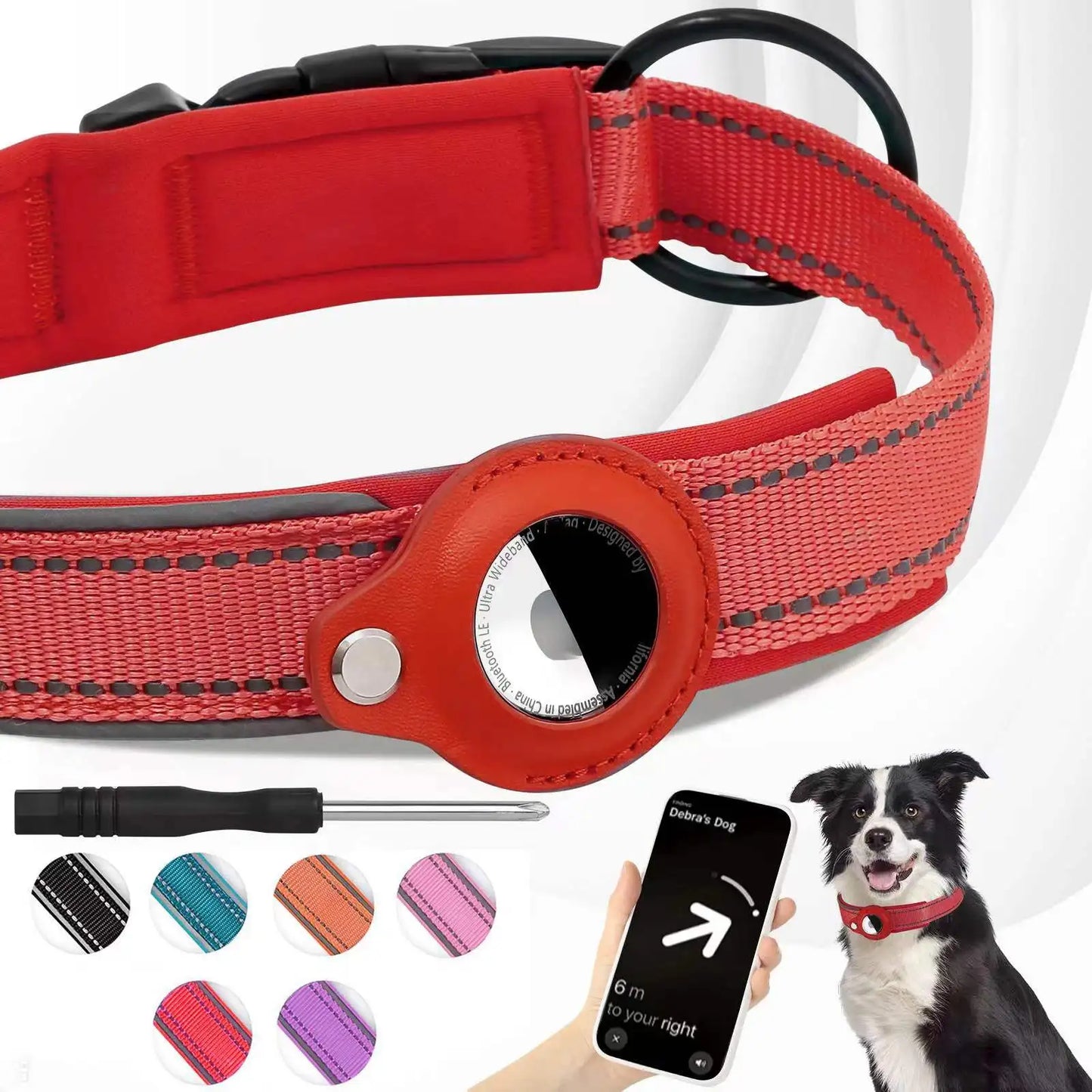 Alfred Reflektierendes Hundehalsband mit AirTag