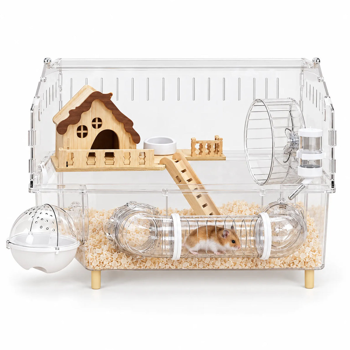 Zweistöckiger Hamsterkäfig Mit Röhrensystem
