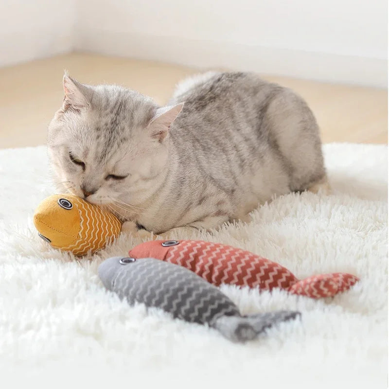 Maja | Fischförmiges Spielzeug und Ruhepolster für Katzen