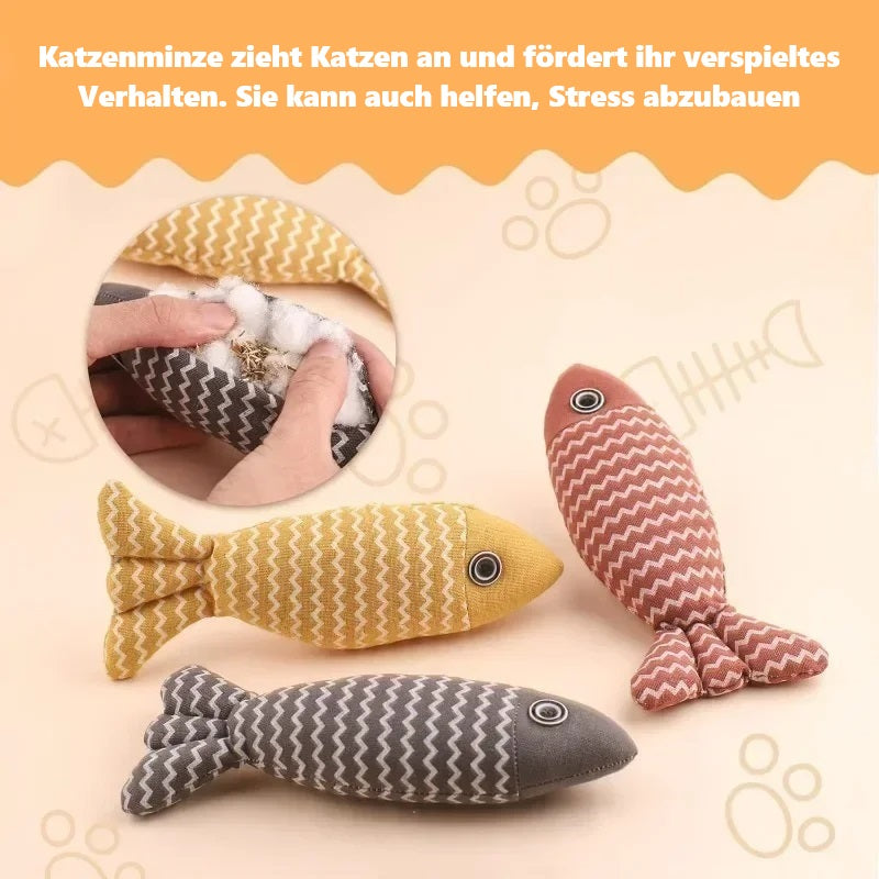 Maja | Fischförmiges Spielzeug und Ruhepolster für Katzen