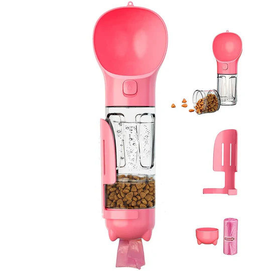 Doro | Tragbare Trinkflasche für Hunde mit Snackfach und Schaufel