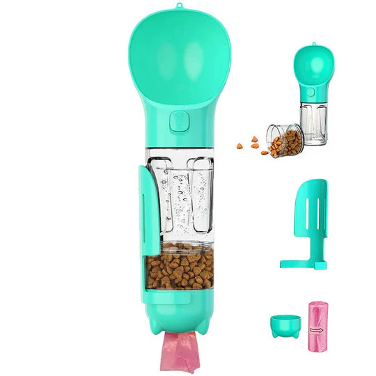 Doro | Tragbare Trinkflasche für Hunde mit Snackfach und Schaufel