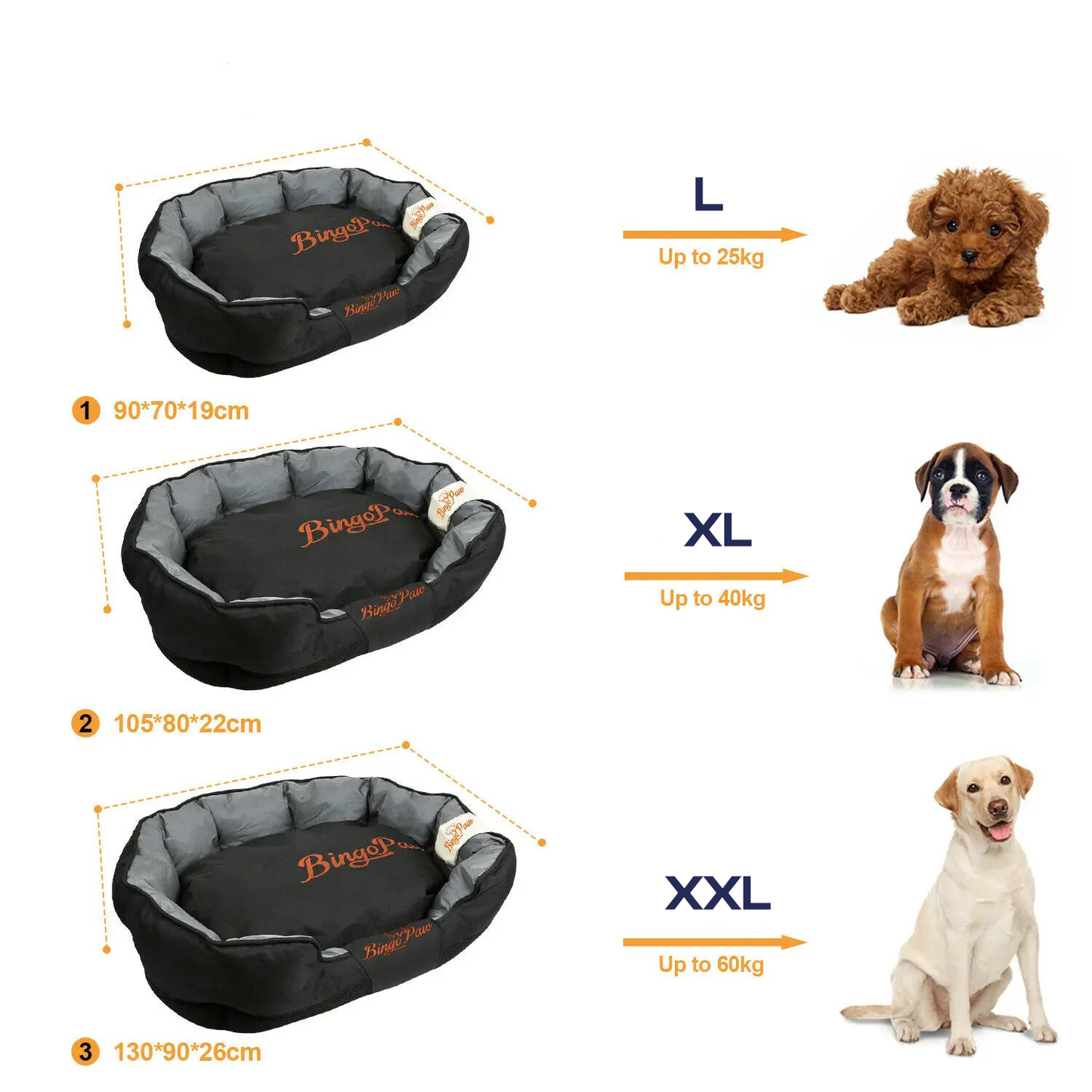 Jinxter Robustes großes Hundebett