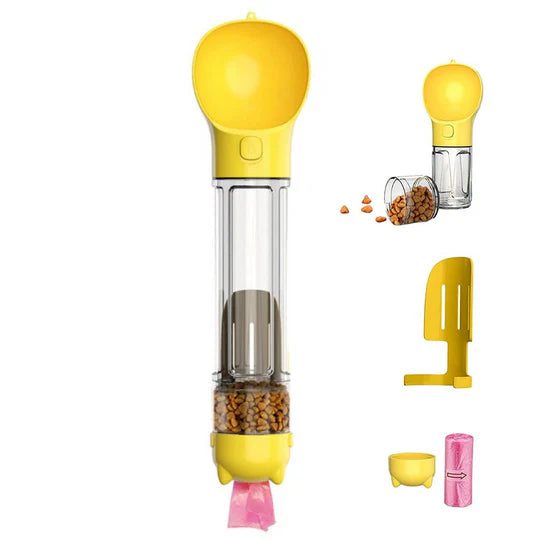 Doro | Tragbare Trinkflasche für Hunde mit Snackfach und Schaufel