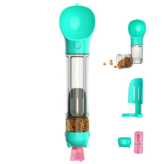 Doro | Tragbare Trinkflasche für Hunde mit Snackfach und Schaufel