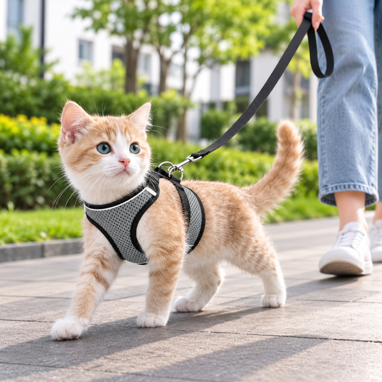 Alfie | Katzengeschirr mit Leine für Spaziergänge - Einstellbare Passform