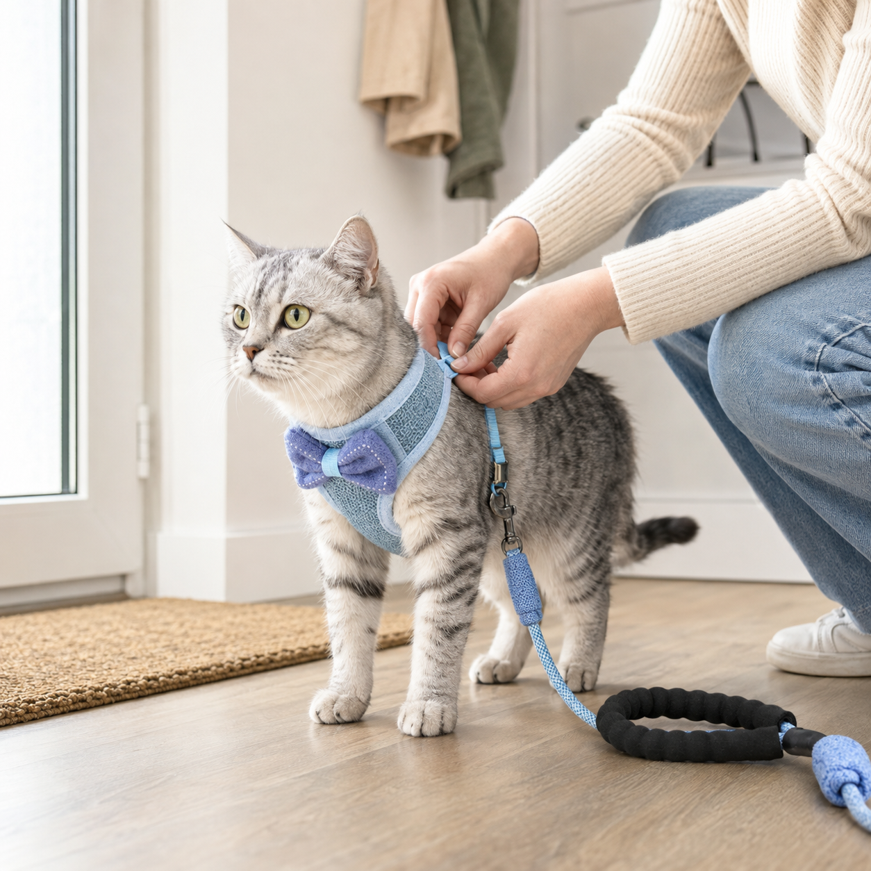 Alfie | Katzengeschirr mit Leine für Spaziergänge - Einstellbare Passform