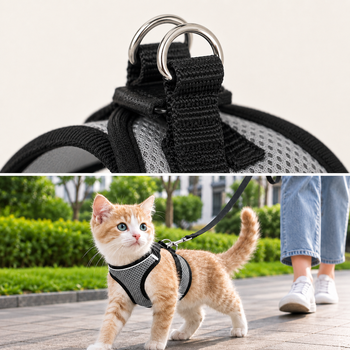 Alfie | Katzengeschirr mit Leine für Spaziergänge - Einstellbare Passform