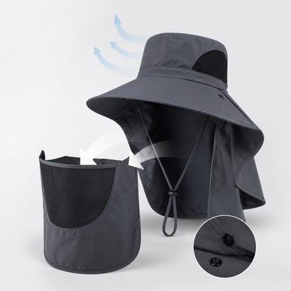 Angelhut aus Polyester mit UPF 50+ UV-bestaendig fuer Outdoor-Aktivitaeten mit Nackenschutz | Sonnara