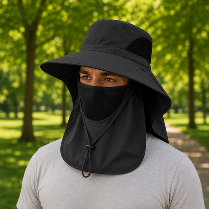 Angelhut aus Polyester mit UPF 50+ UV-bestaendig fuer Outdoor-Aktivitaeten mit Nackenschutz | Sonnara