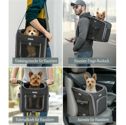 Atlas | Hunde Rucksack und Fahrradtasche für Haustiere