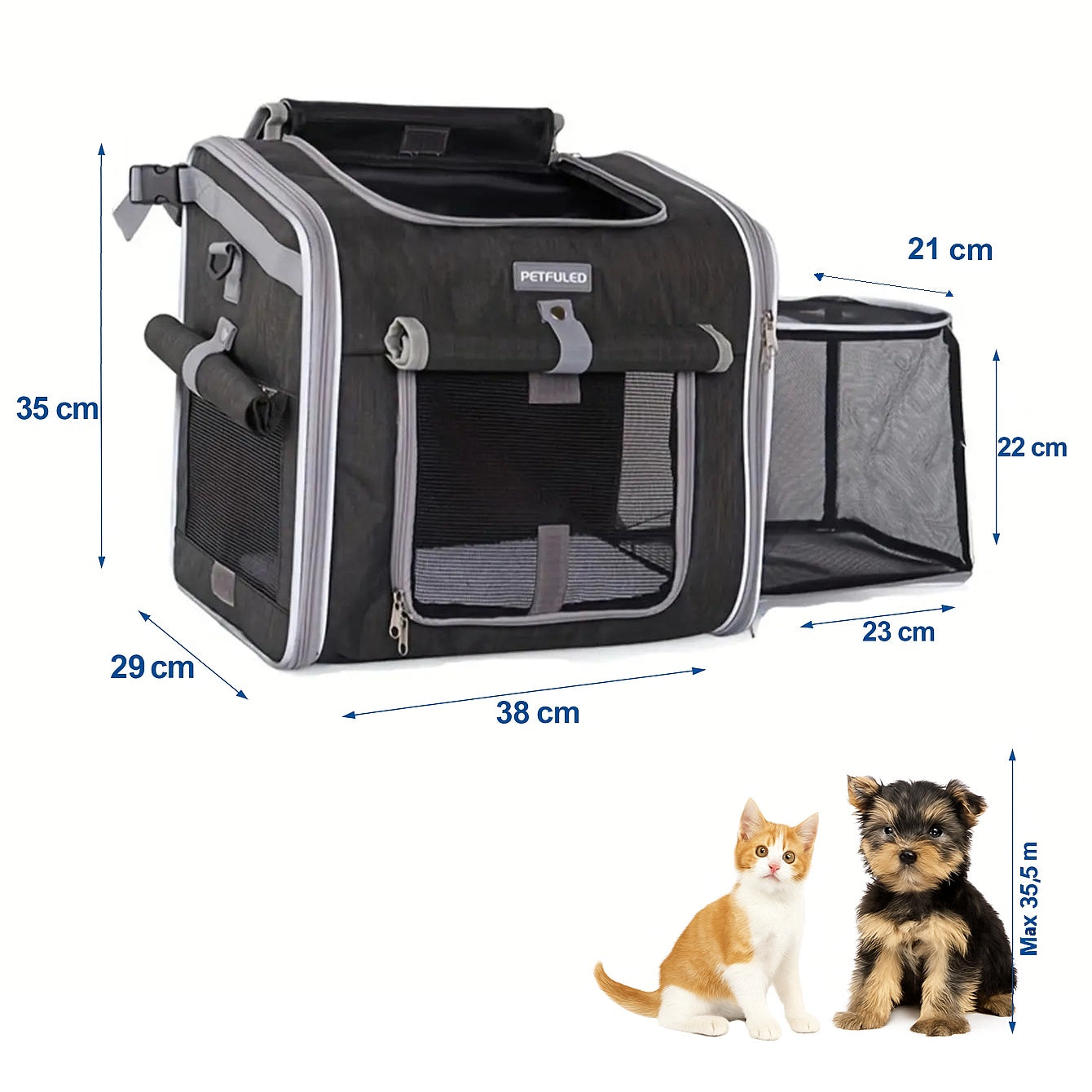 Atlas | Hunde Rucksack und Fahrradtasche für Haustiere