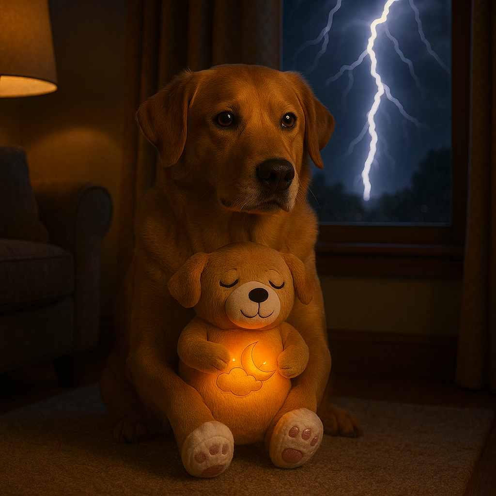 Atmendes Kuscheltier für Hunde bei lauten Geräuschen | Roman