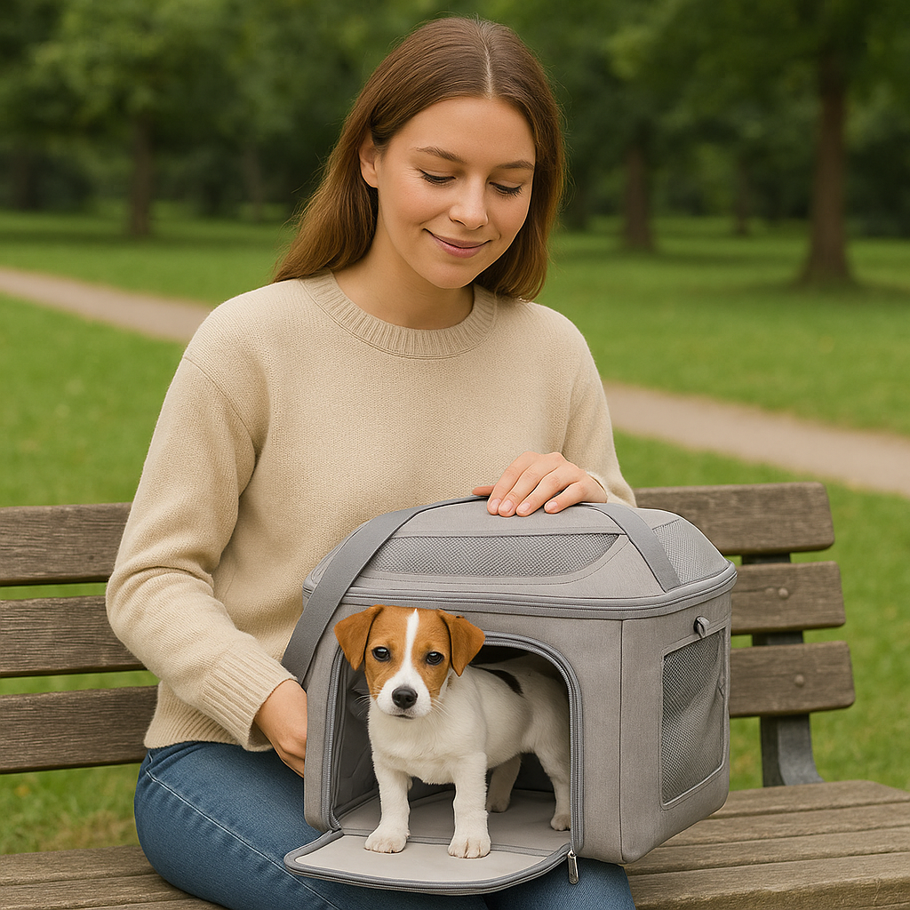Atmungsaktive Hundetasche mit Rundum-Öffnung | Travair
