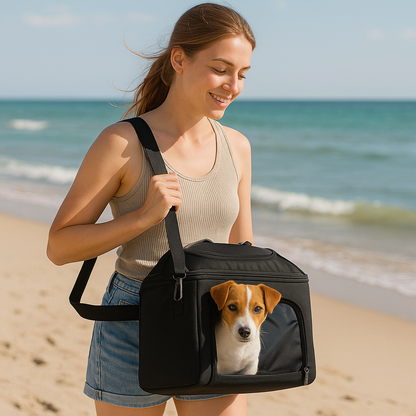 Atmungsaktive Hundetasche mit Rundum-Öffnung | Travair