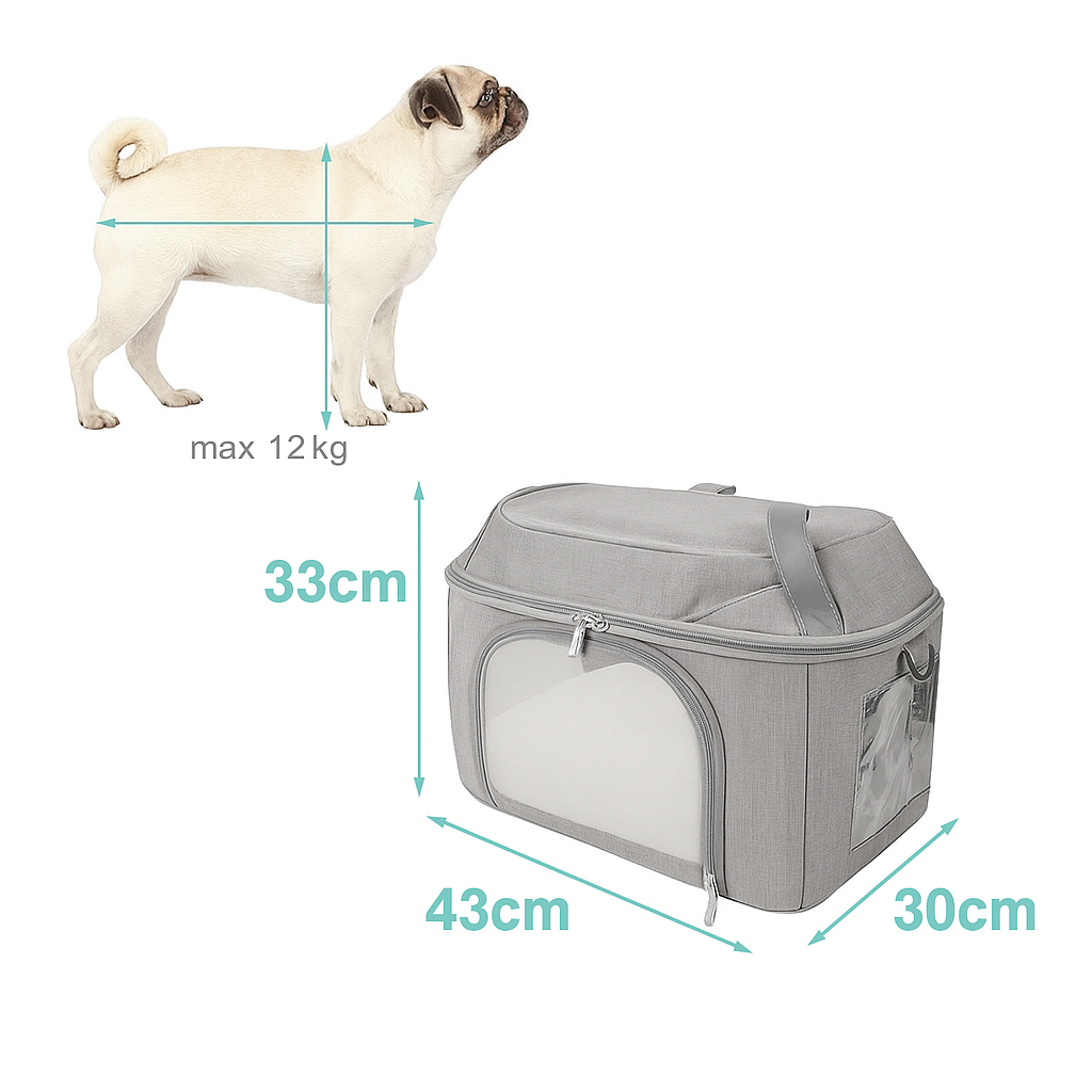 Atmungsaktive Hundetasche mit Rundum-Öffnung | Travair