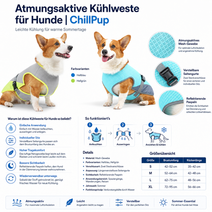 Atmungsaktive Kühlweste Für Hunde | ChillPup