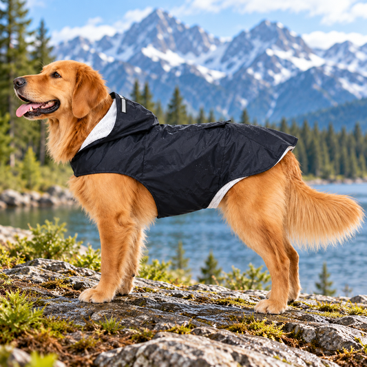 Atmungsaktiver Hunde-Regenmantel Mit Praktischer Kapuze