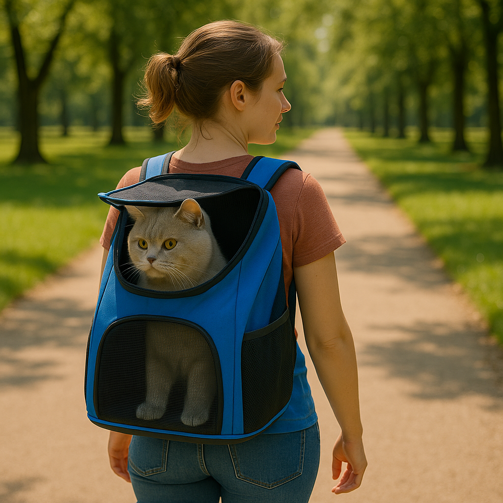 Atmungsaktiver Katzenrucksack für Reisen und Ausflüge | VarioPack