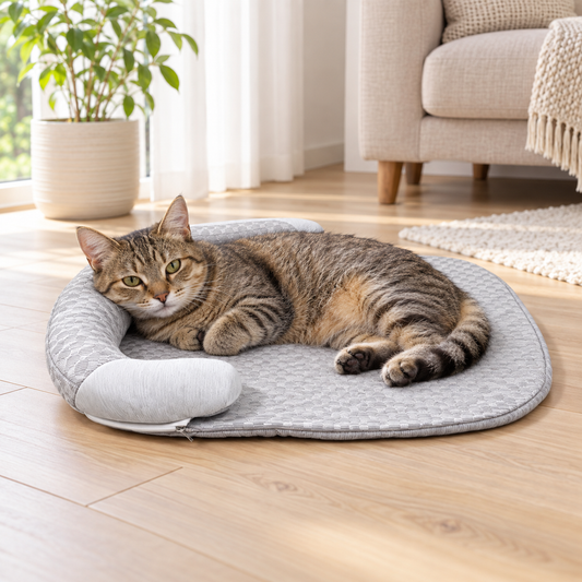 Atmungsaktives Ovales Katzenbett Mit Rand | PurrChill