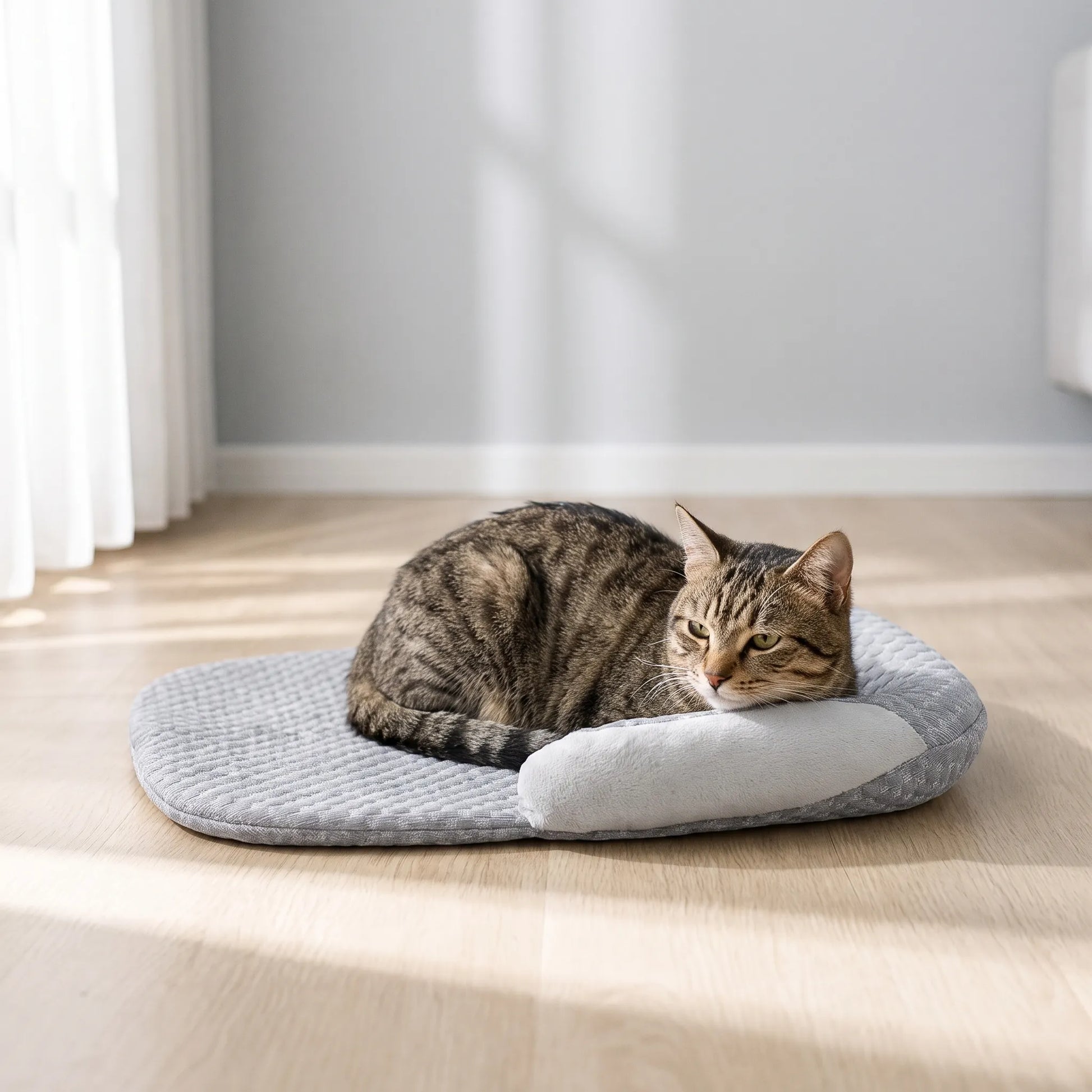 Atmungsaktives Ovales Katzenbett Mit Rand | PurrChill