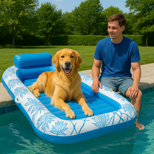 Aufblasbares Hundeluftbett für Pool und Strand | FloatBark