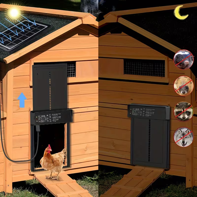 Automatische Hühnerstalltür mit Lichtsensor und Timer | Henlock