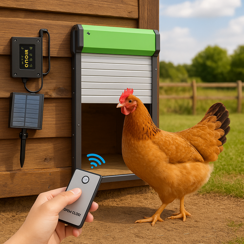 Automatische Hühnerklappe mit Fernbedienung und Lichtsensor | CluckMate