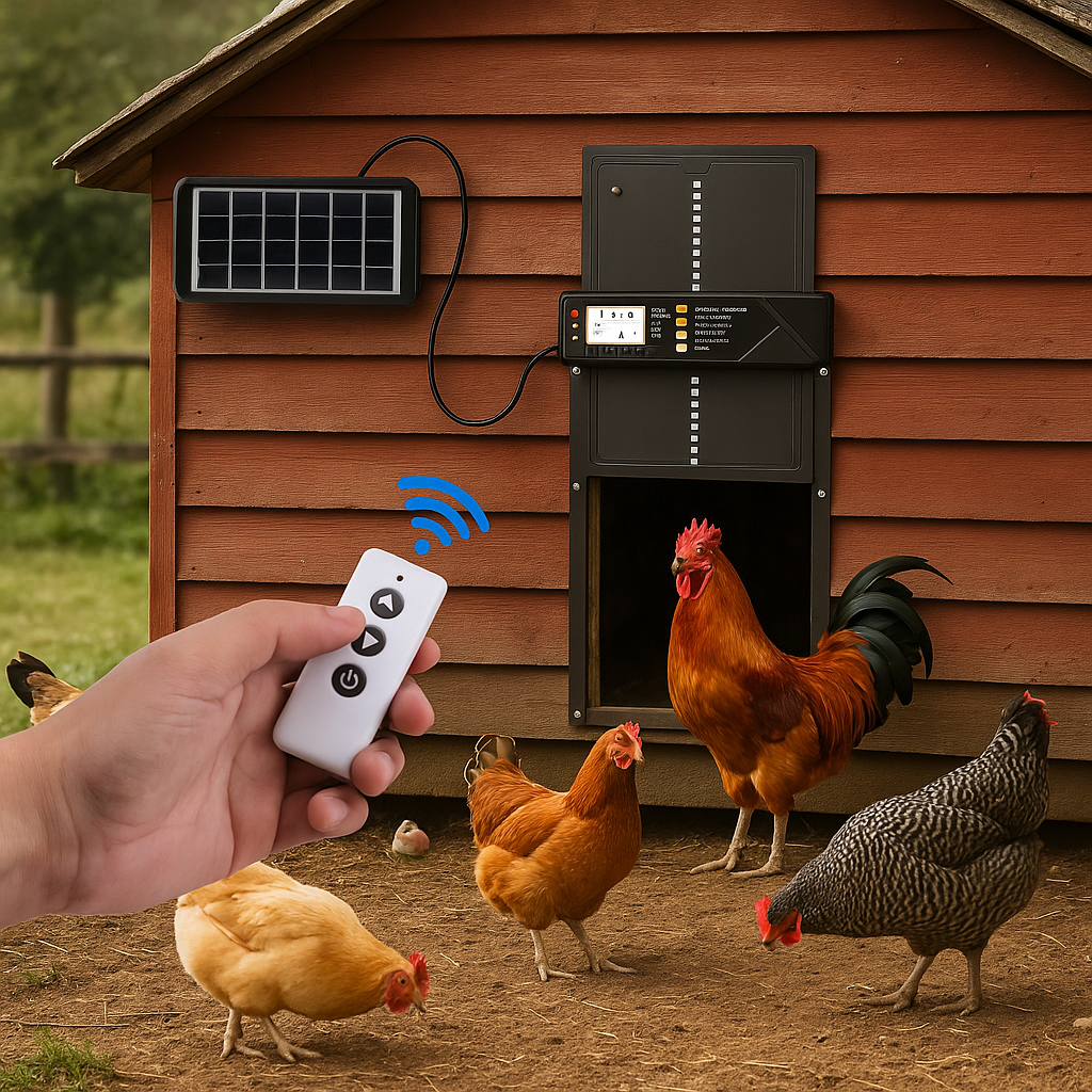 Automatische Hühnerklappe mit Solarpanel und Zeitsensor | CoopRay