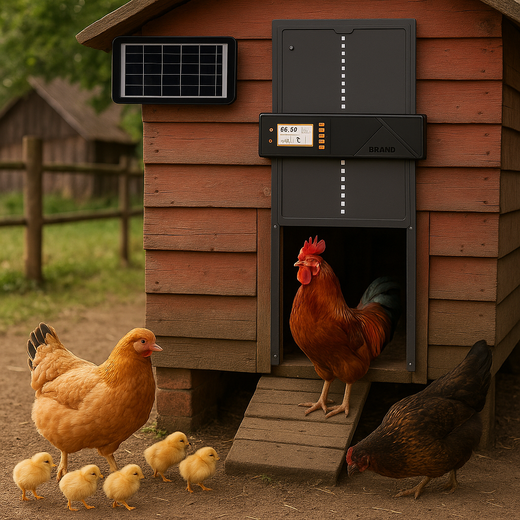Automatische Hühnerklappe mit Solarpanel und Zeitsensor | CoopRay